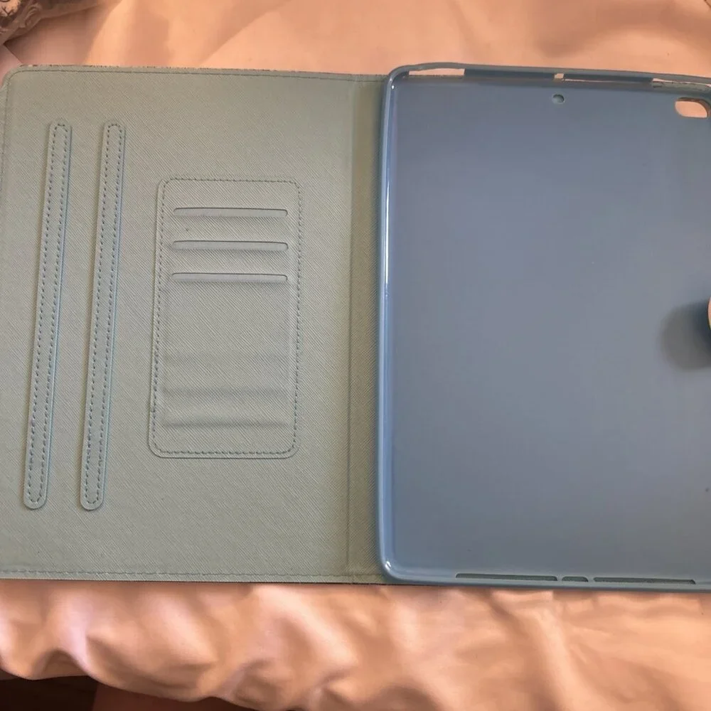 Ipad Tablet Case Cover Protector Turquoise To Dark Blue Geometric Pattern